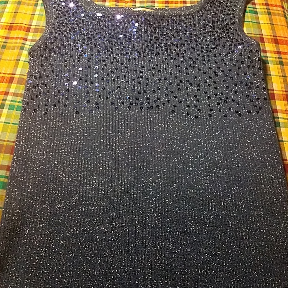 Womens Size Medium Blue Dazzling Glitter Top